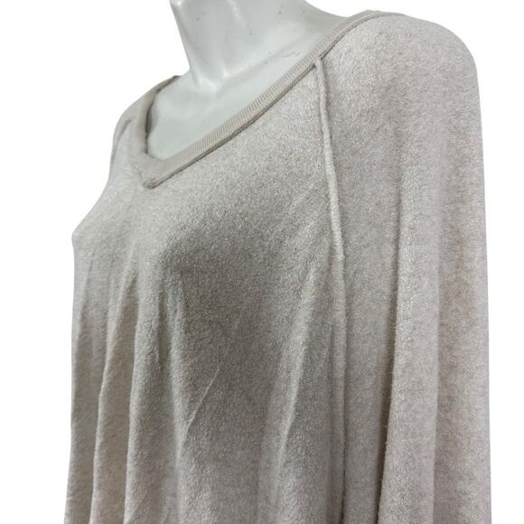 Free People V-Neck Dolman Sleeve Terry Oversized Pullover Sweater Sweatshirt XS - Picture 10 of 16